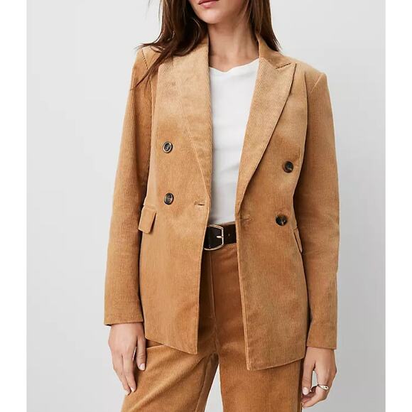 NWOT Ann Taylor Corduroy Peak Lapel Jacket Suit Blazer - Picture 1 of 6